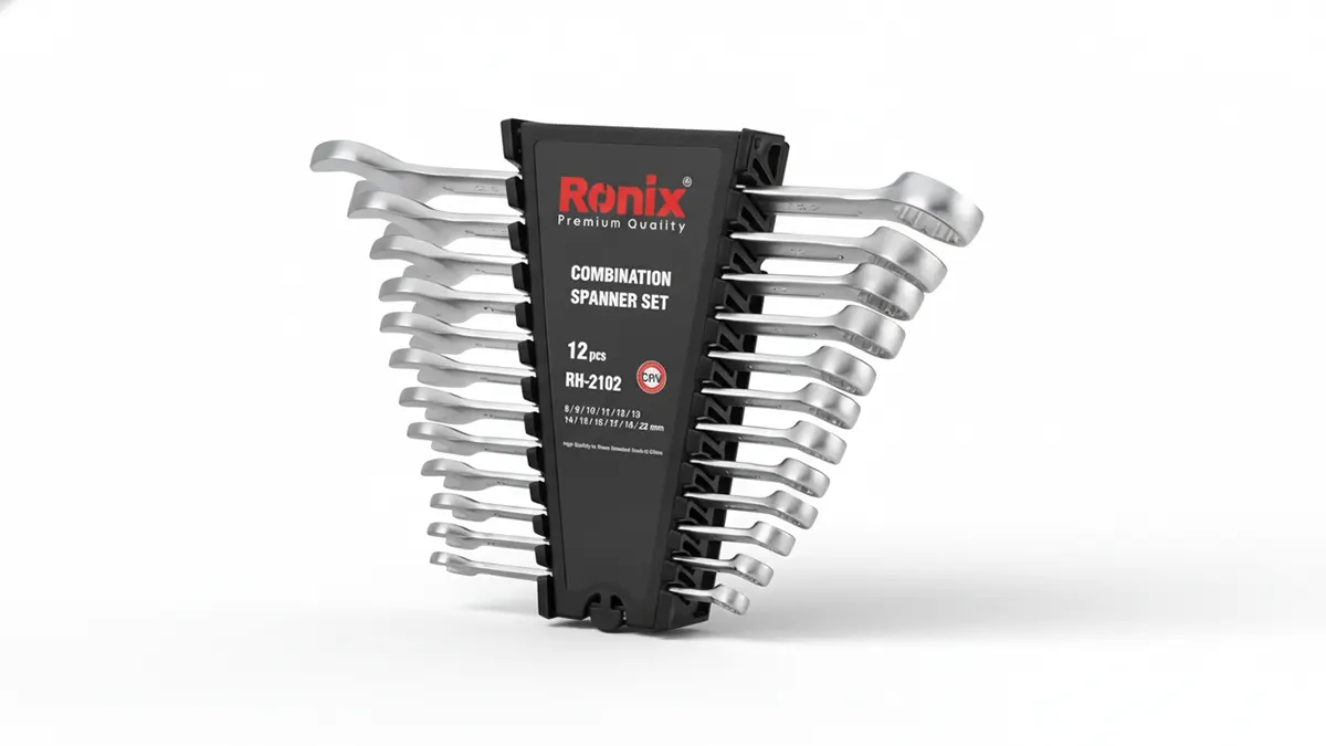 مجموعه 12 عددی آچار یک سر تخت یک سر رینگ رونیکس مدل RH-2102