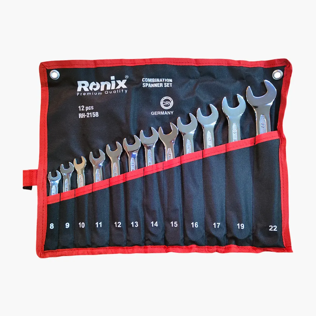 خرید آچار سری 12عددی یکسر تخت یکسر رینگ رونیکس RH-2158