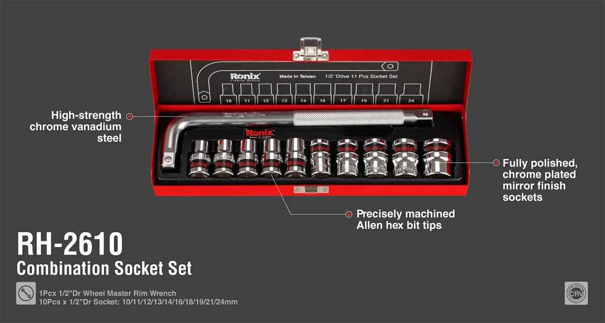 خرید و قیمت مجموعه بکس 11 عددی رونیکس مدل RH-2610