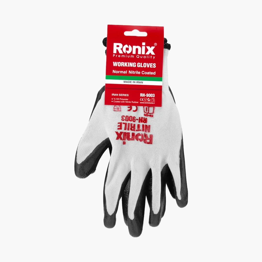 دستکش ایمنی نیتریل کف مواد رونیکس مدل RH-9003